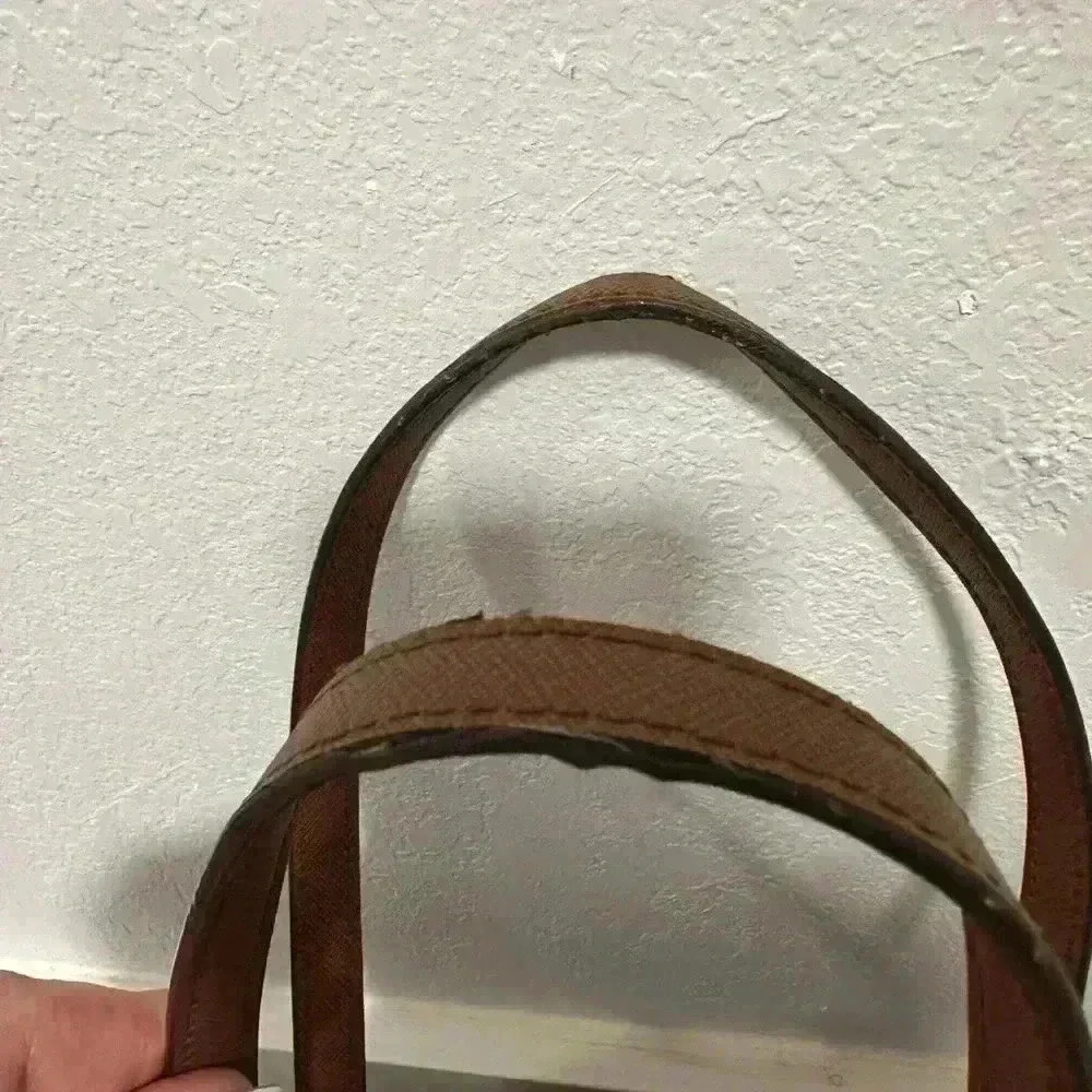 Michael Kors Tote Bag Brown Leather Shoulder Bag MK Charm Gold Hardware - Picture 9 of 14